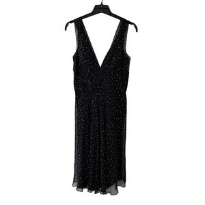 Silk Dress Women's Size 8 Sleeveless‎ Polka Dot Sheer Overlay Retro Whimsigoth
